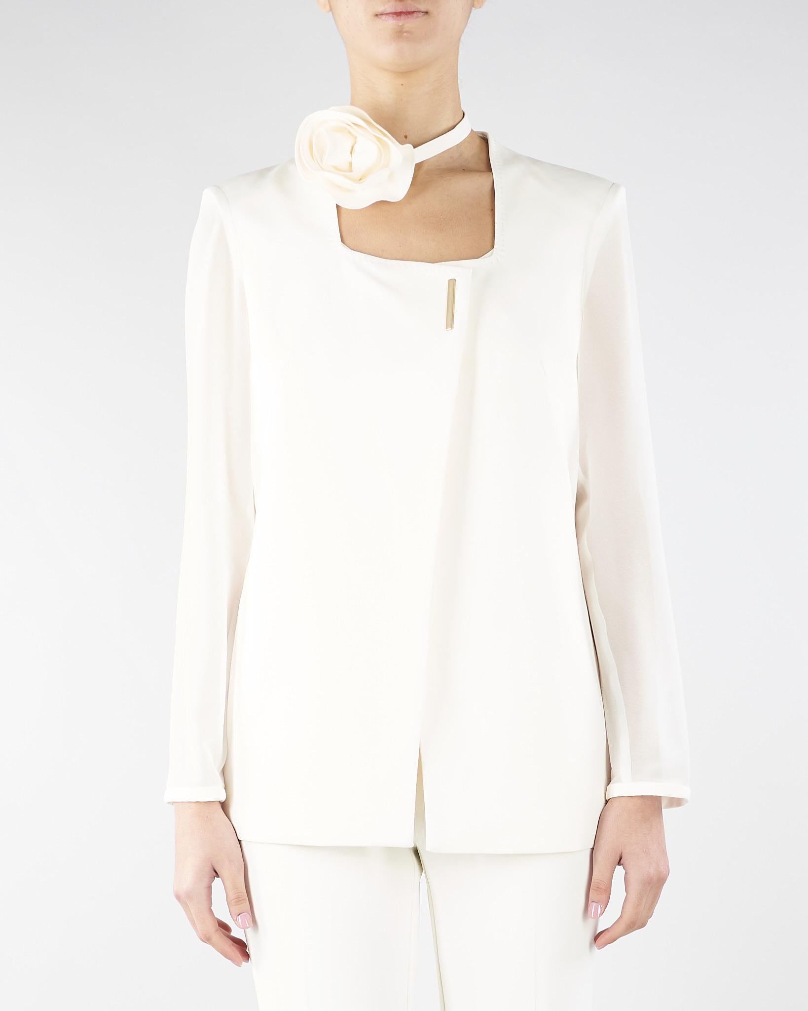 Giacca Barnet Avorio con fiore e maniche velate BARNET 4 NENETTE 