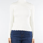 Maglia lupetto Panna a coste con smerli TT3221 282 TWIN SET 