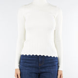 Maglia lupetto Panna a coste con smerli TT3221 282 TWIN SET 