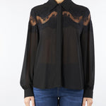 Camicia Nero con inserti in pizzo NS039 99 NO SECRETS 