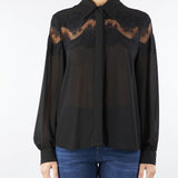 Camicia Nero con inserti in pizzo NS039 99 NO SECRETS 