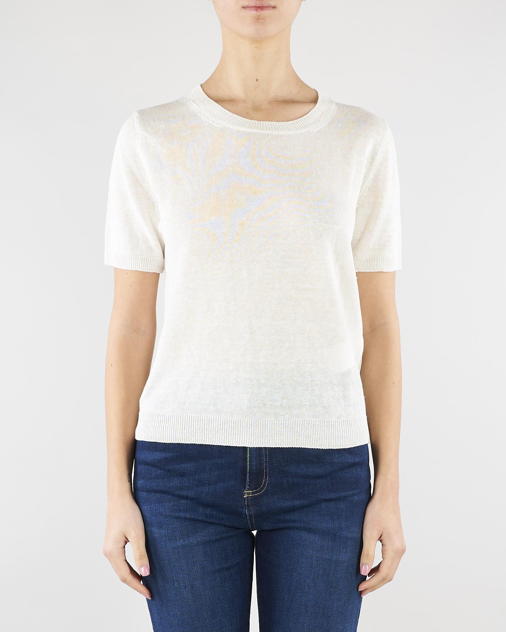 Maglia Bianco basic in filato di lino WKDPANCONE 1 MAX MARA WEEKEND 