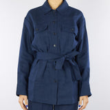 Camicia oversize Blu in puro lino