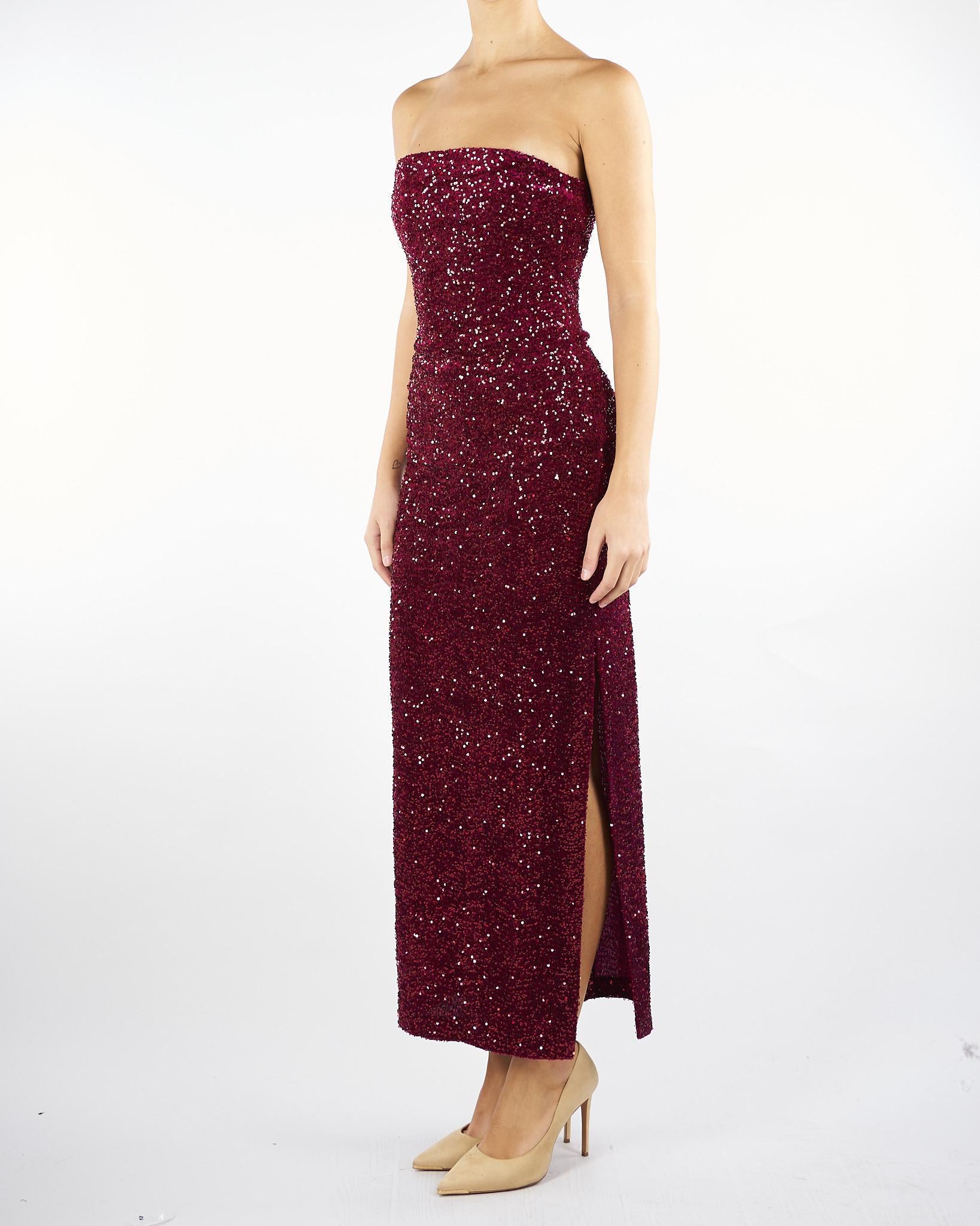 Abito Bordeaux in paillettes ACTMN1263AB4063 85 ACTUALEE 