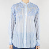 Camicia Azzurro a righe con pizzo ricamato D48EK020ES3 MFB33 ERMANNO BY ERMANNO SCERVINO 