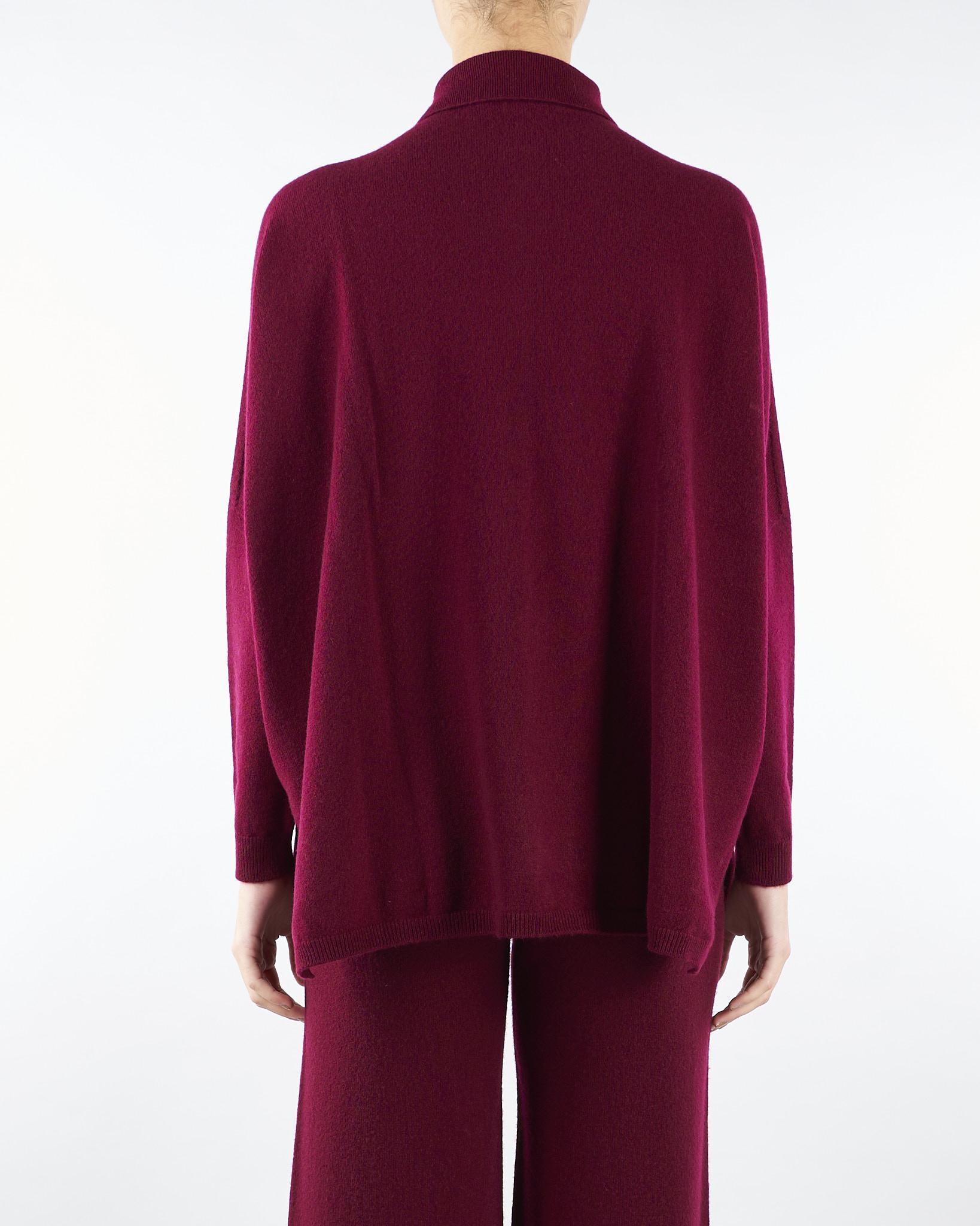 Maglia Polo Bordeaux in puro cashmere V53604 85 VANISE' 
