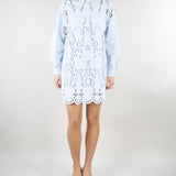Abito Celeste con ricamo Ajour NS232 40 NO SECRETS 