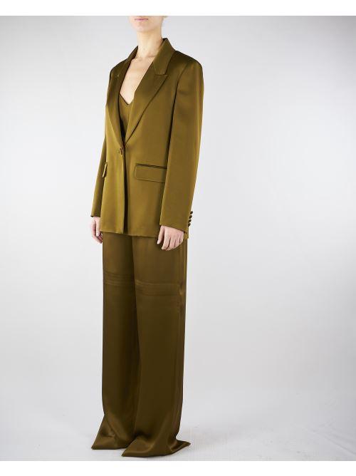 Pantalone Verde Olio in envers satin MSECONO 56 MAX MARA STUDIO 