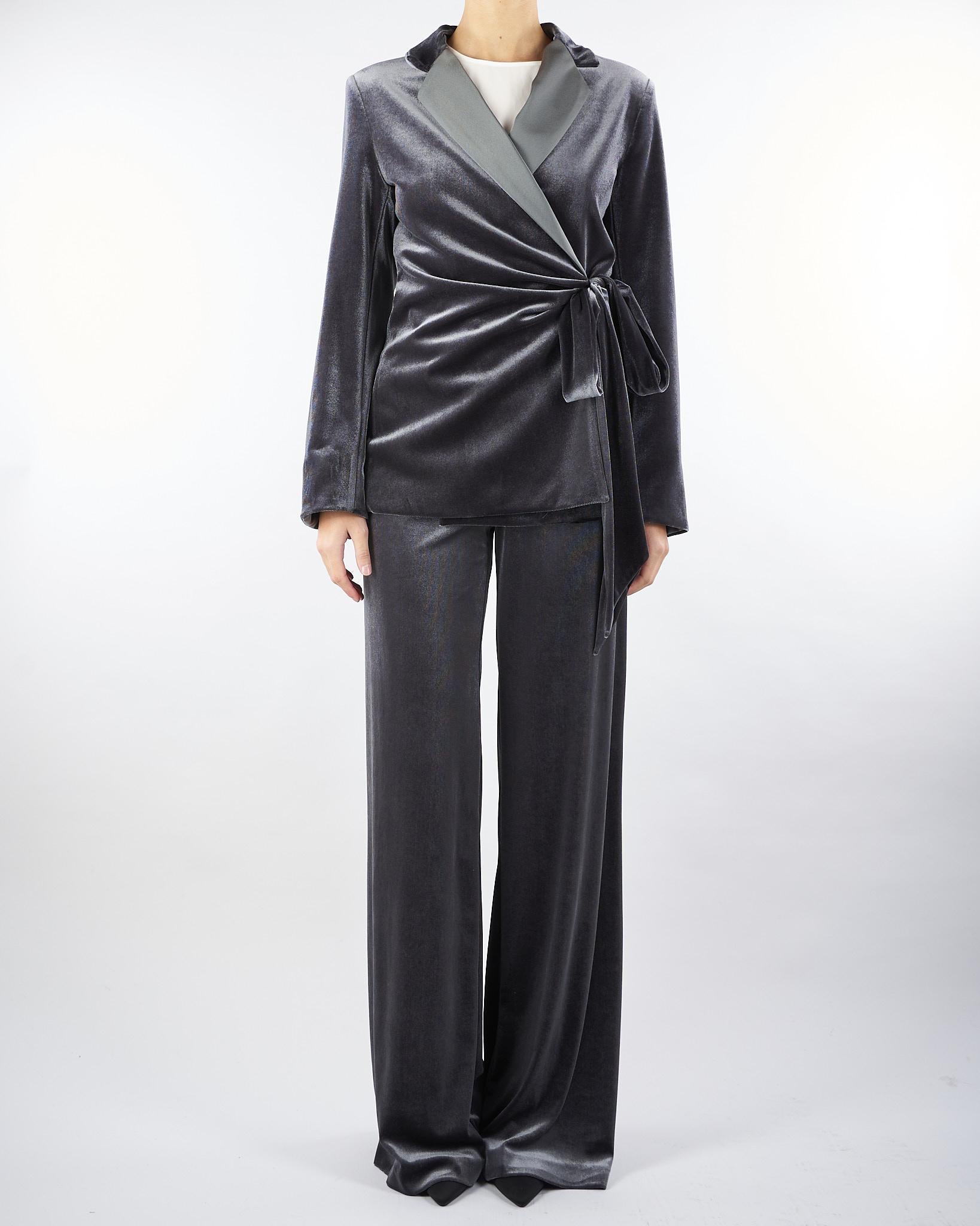 Tailleur Grigio in velluto AT138 98 ATELIER LEGORA 