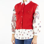 Gilet Rosso in misto cotone CAPRARA 5 MAX MARA WEEKEND 