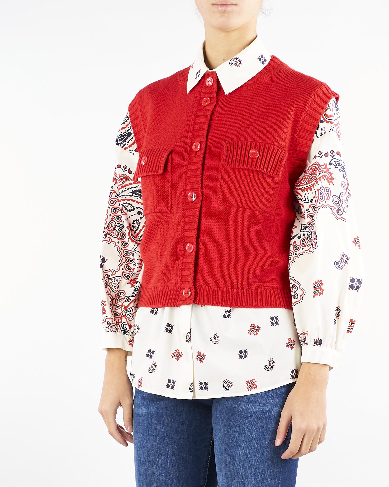 Gilet Rosso in misto cotone CAPRARA 5 MAX MARA WEEKEND 