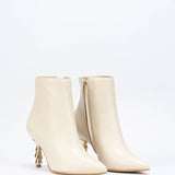 Stivaletto in pelle con tacco gold Wo Milano