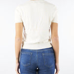 Maglia Panna in misto lana con maniche corte RI5NT047 1041 ICONA 