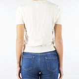 Maglia Panna in misto lana con maniche corte RI5NT047 1041 ICONA 