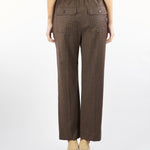 Pantalone Marrone in flanella di lana HATELEY 44 MAX MARA WEEKEND 