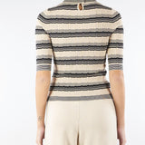Maglia Beige-Nero in viscosa crêpe LEDA 16 MAX MARA WEEKEND 