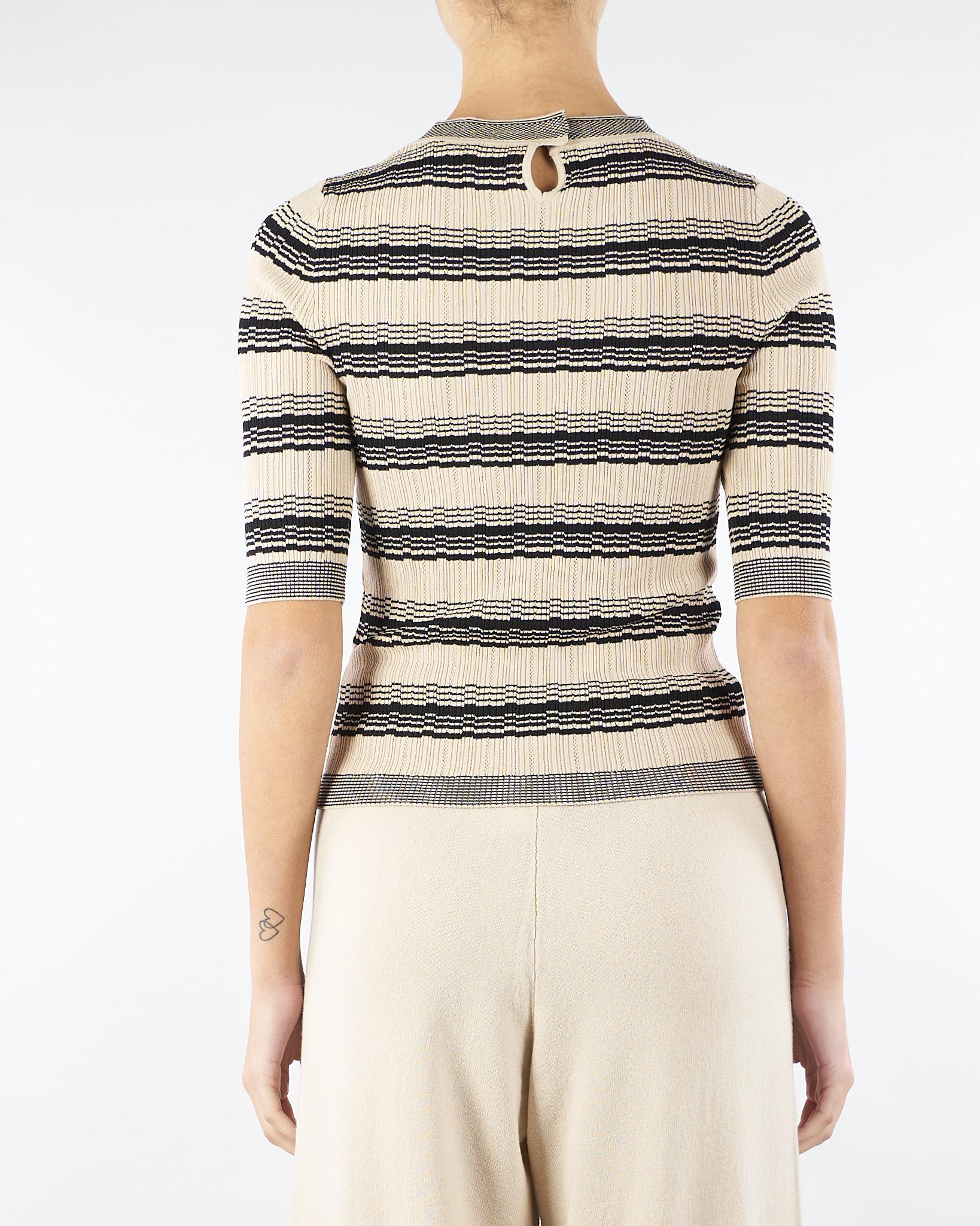 Maglia Beige-Nero in viscosa crêpe LEDA 16 MAX MARA WEEKEND 