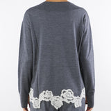 Maglia Antracite in lana con pizzo RF5171MA82O 02070 BLUGIRL 