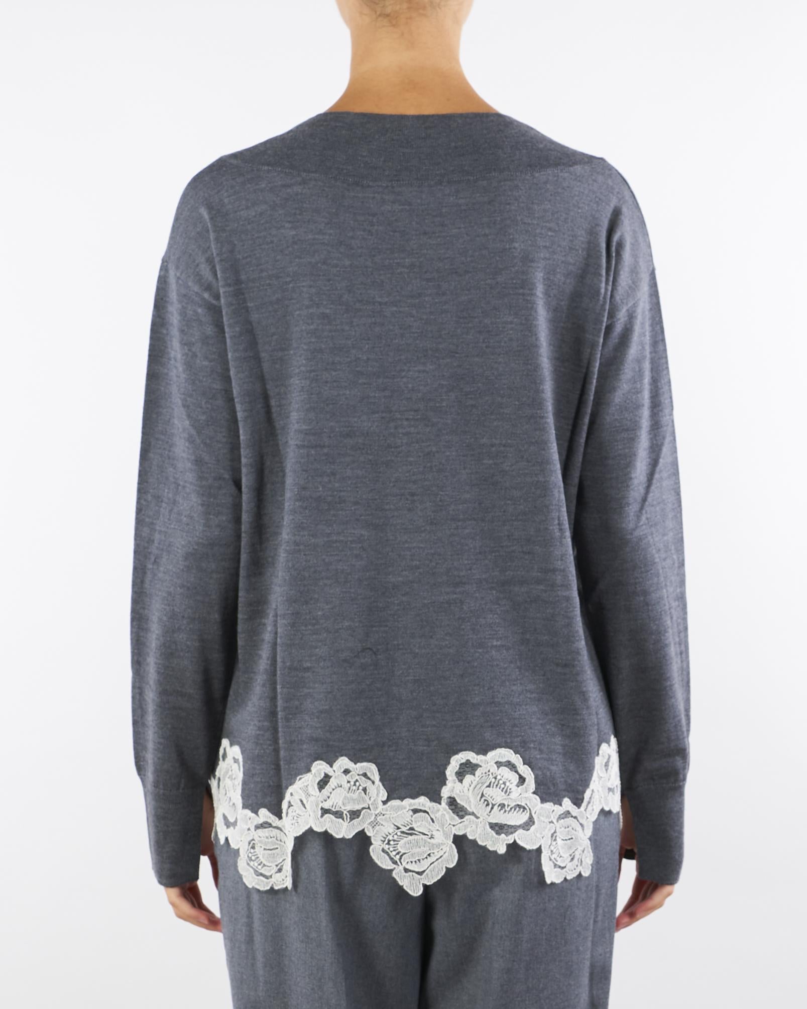 Maglia Antracite in lana con pizzo RF5171MA82O 02070 BLUGIRL 