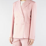 Blazer Rosa doppiopetto in lana stretch WKDZINNIA 4 MAX MARA WEEKEND 