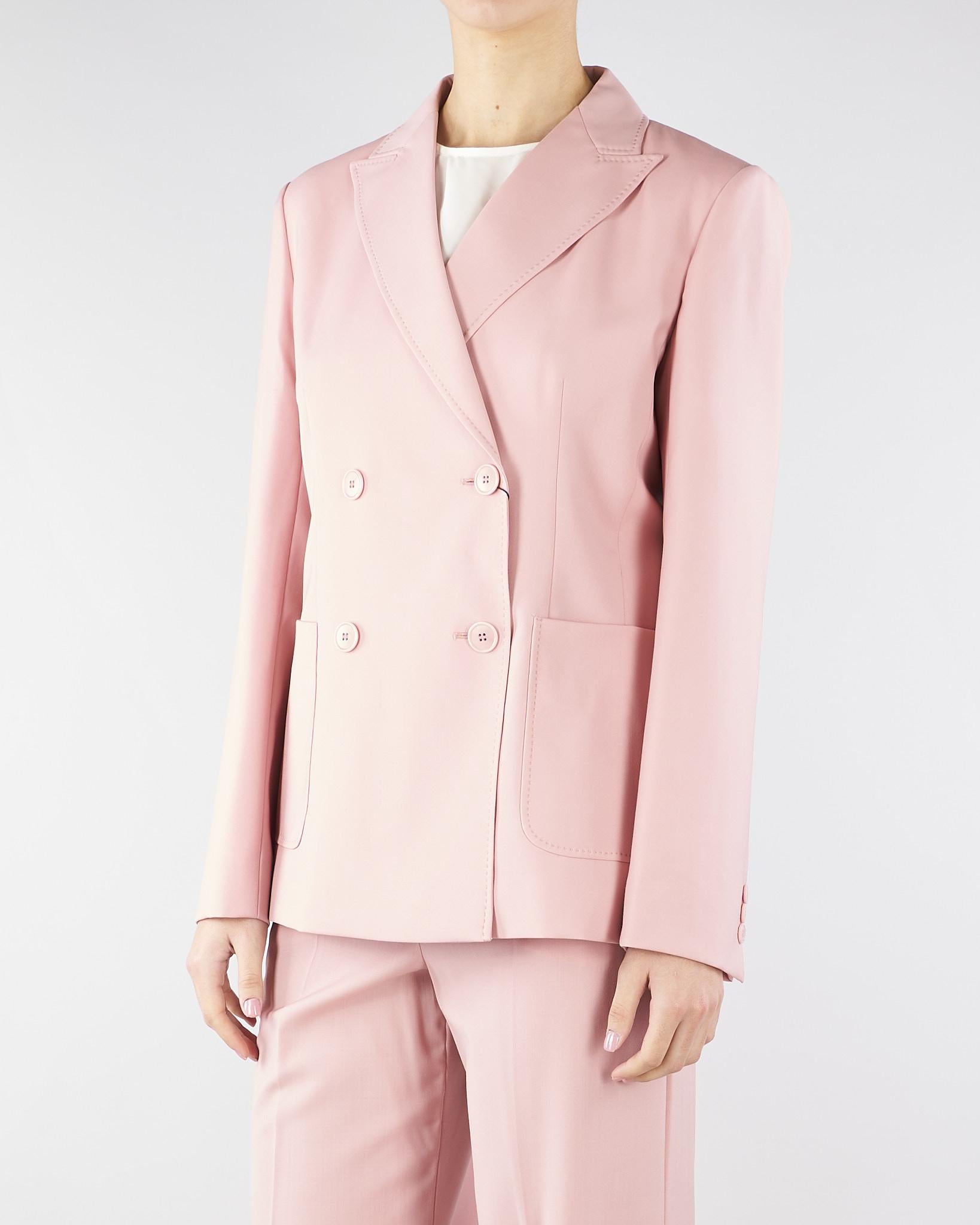 Blazer Rosa doppiopetto in lana stretch WKDZINNIA 4 MAX MARA WEEKEND 