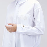 Camicia in popeline con taschino ricamato