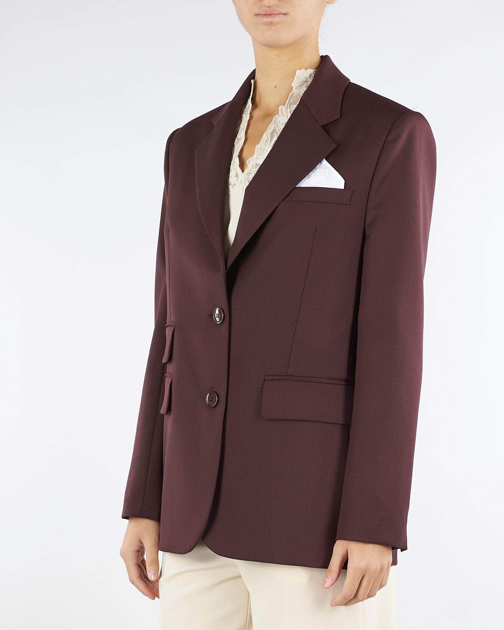 Giacca Coffee in fresco lana con pochette GI16356E2 EA3 ELISABETTA FRANCHI 