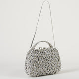 Clutch Argento in metallo con pietre ACA0183 50 ANNA CECERE 