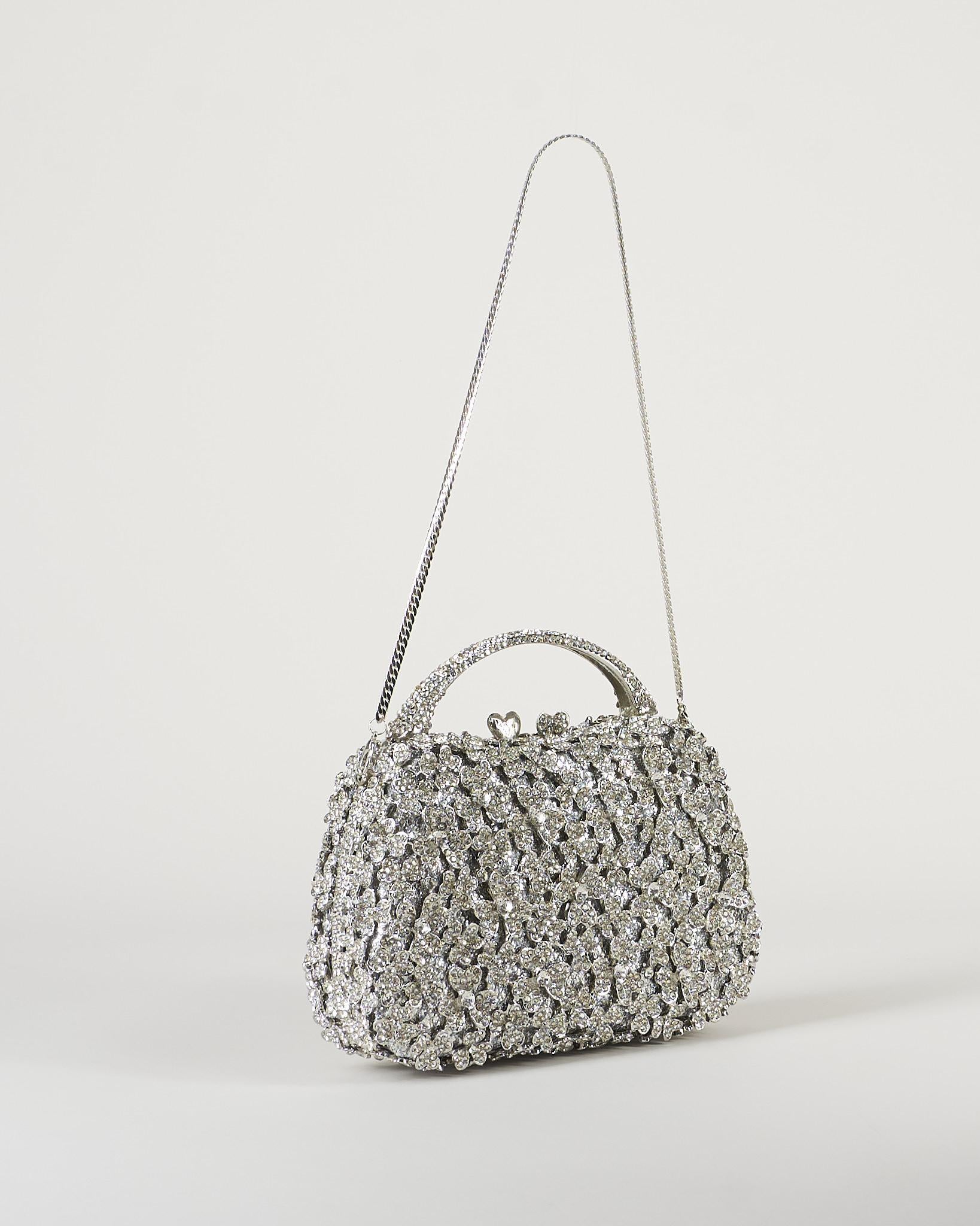 Clutch Argento in metallo con pietre ACA0183 50 ANNA CECERE 