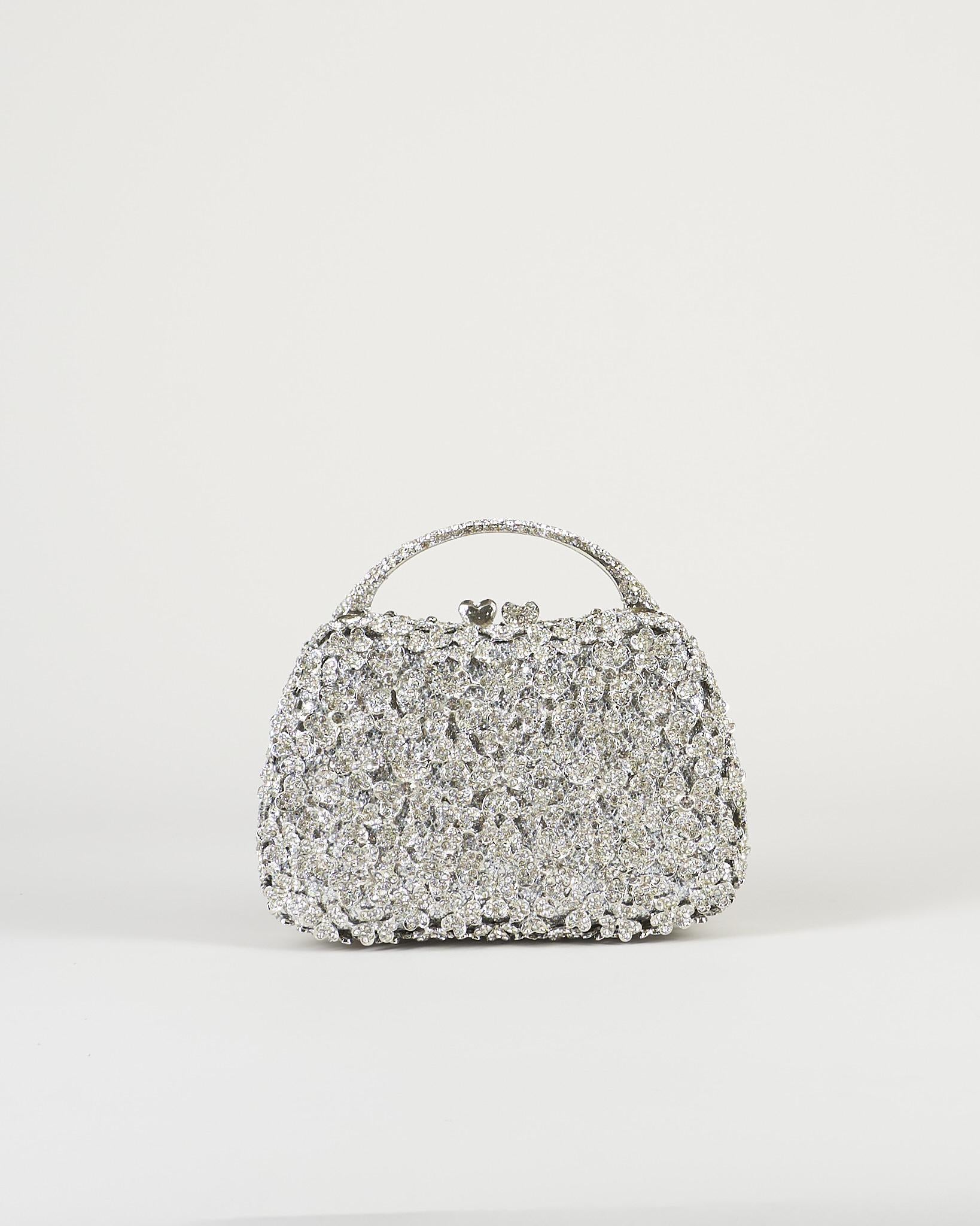 Clutch Argento in metallo con pietre ACA0183 50 ANNA CECERE 
