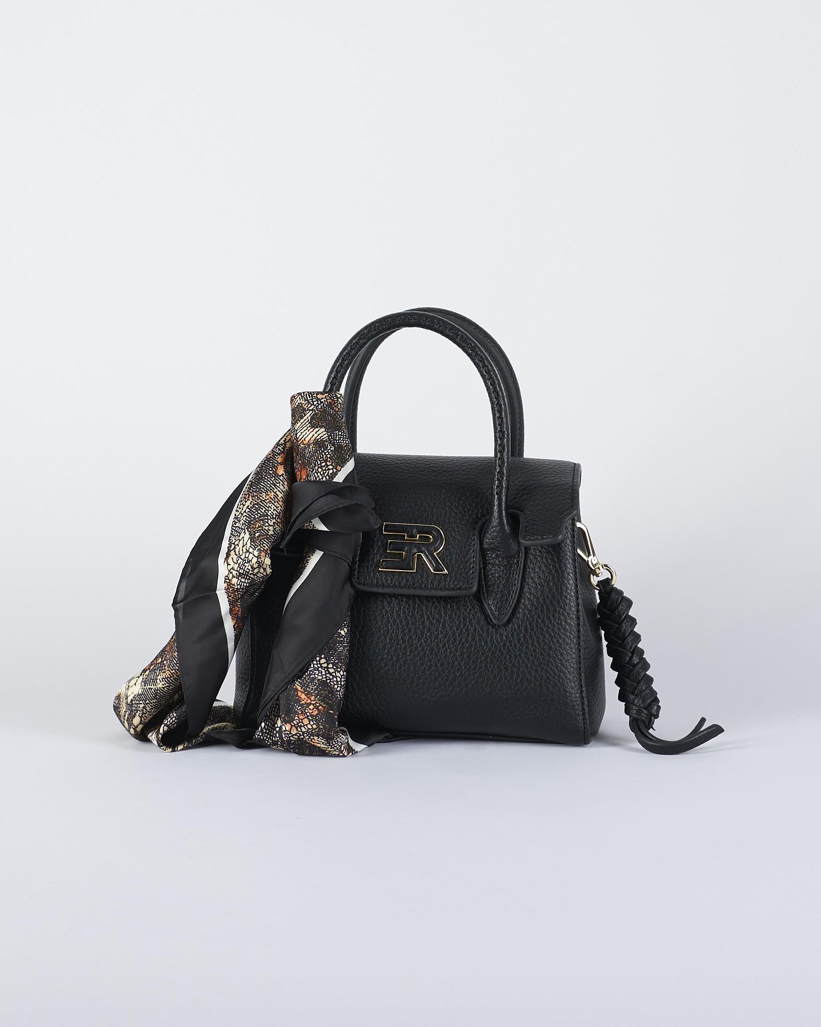 Borsa Nero con logo e foulard D47ES010E2F MF099 ERMANNO BY ERMANNO SCERVINO 