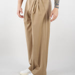 Pantalone Cammello con doppia pences e fondo ampio S6PKMAPA093 178 A PAPER KID 