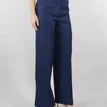 Pantalone Blu in misto viscosa e lino SP5CO005 3000 ICONA 