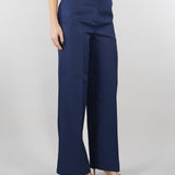 Pantalone Blu in misto viscosa e lino SP5CO005 3000 ICONA 