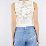 Top Burro in maglia a losanghe con perle TP3202 59 TWIN SET 