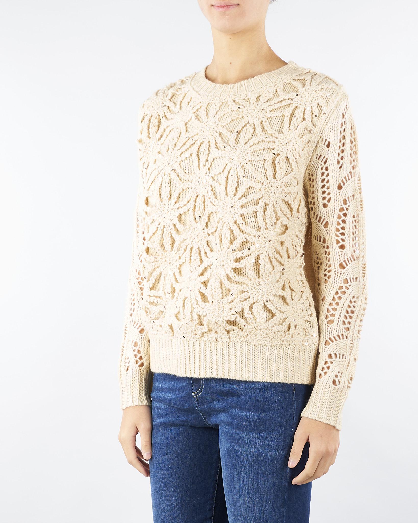 Maglia Cammello con ricamo crochet NS246 70 NO SECRETS 