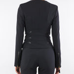 Giacca Nero in doppio crêpe con dettagli zip GI17356E2 110 ELISABETTA FRANCHI 