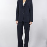 Pantalone lungo a gamba dritta in fresco di lana stretch