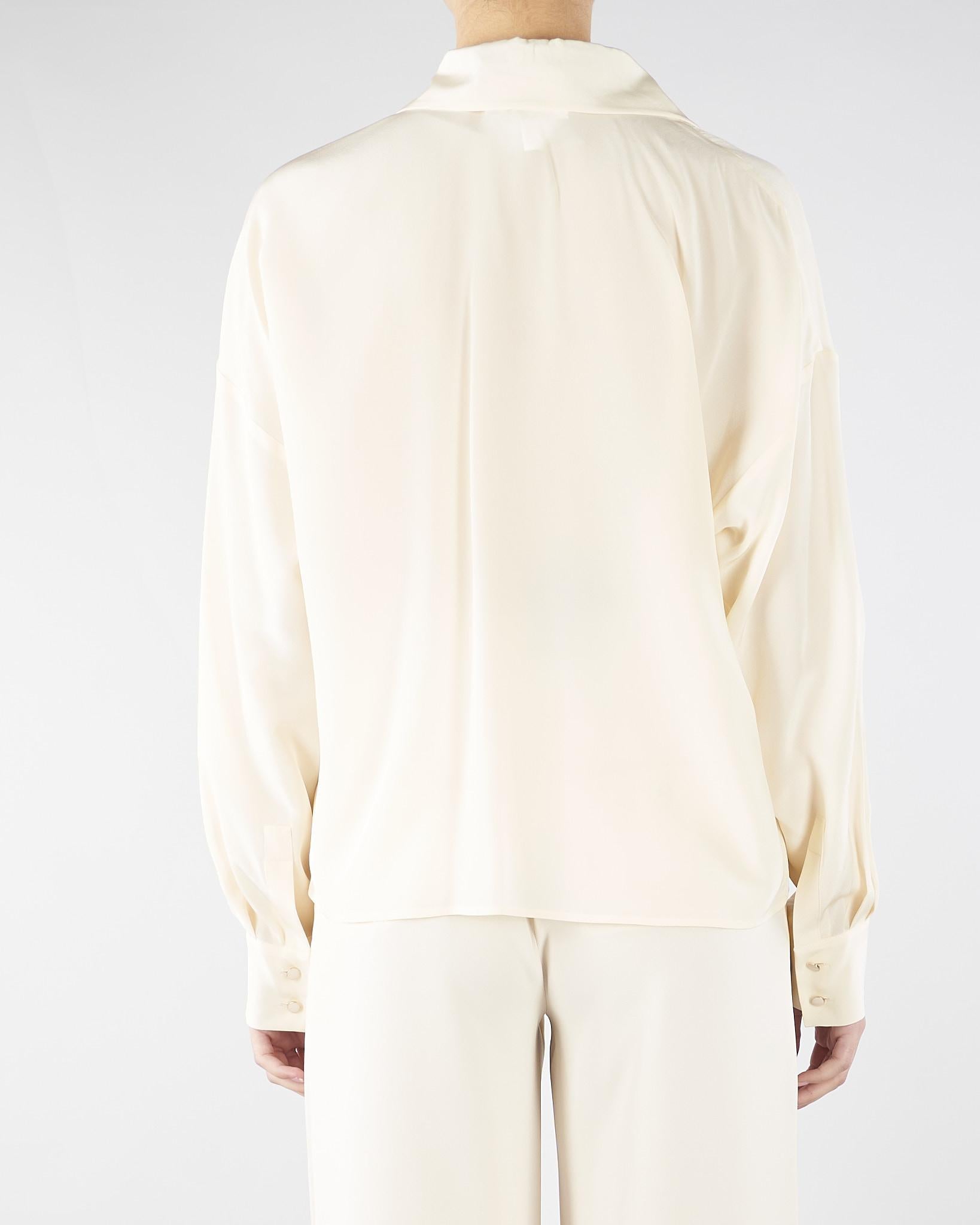 Blusa Burro in seta con cravattino MSTCOLONO 48 MAX MARA STUDIO 