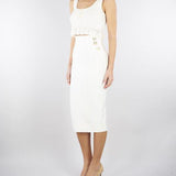 Gonna Avorio in maglia 3D<BR/> GK30D62E2 360 ELISABETTA FRANCHI 