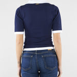 Maglia Blu-Panna con profili a contrasto NS137 89 NO SECRETS 