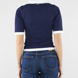 Maglia Blu-Panna con profili a contrasto NS137 89 NO SECRETS 