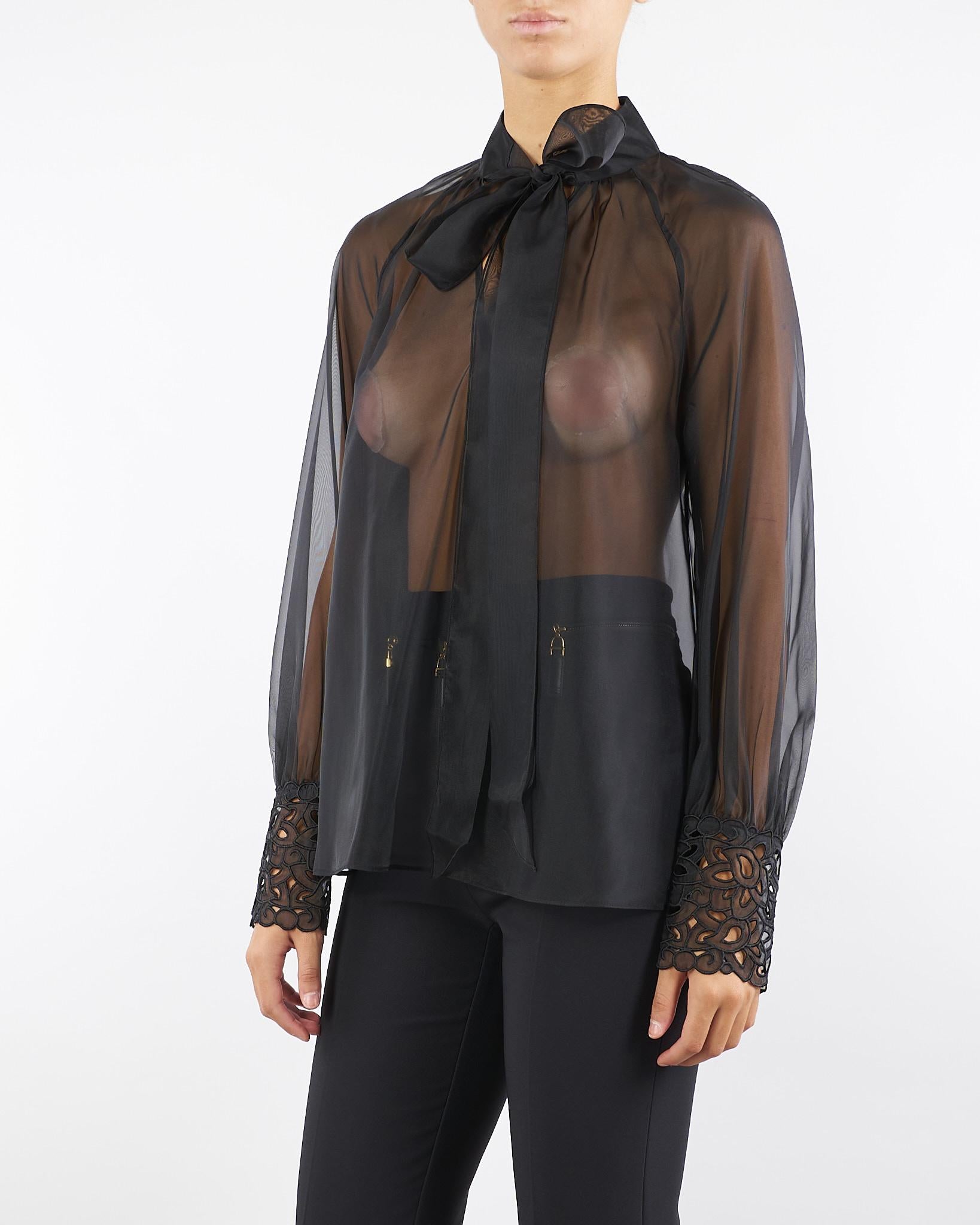 Blusa Nero in organza Fiji FIJI 700 NENETTE 