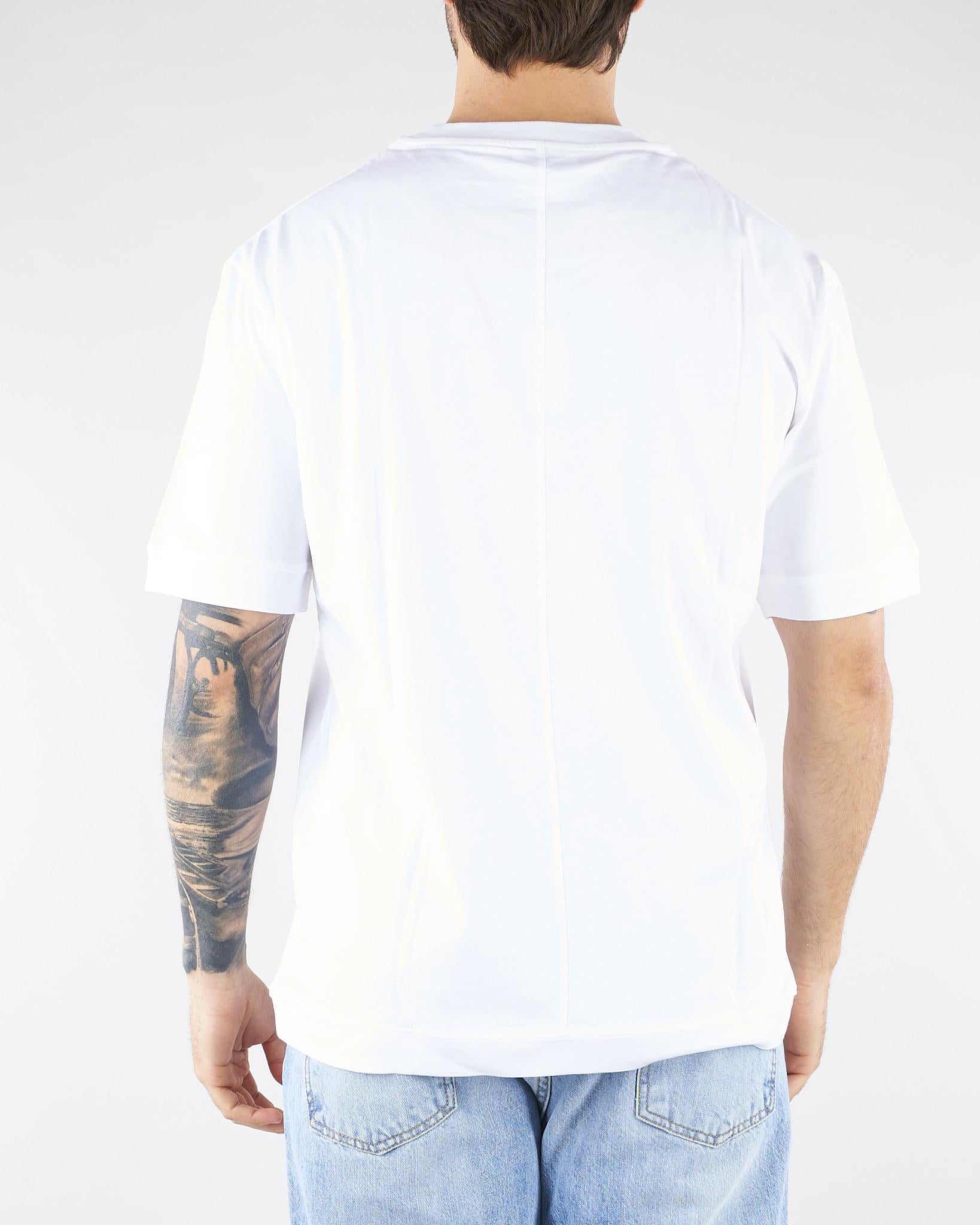 T-shirt Bianco in jersey di cotone Relaxed fit F0114095 1101 PAOLO PECORA 