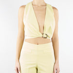 Top Lime cropped in tela fluida TO02101TTEL0015 V0774 SIMONA CORSELLINI 