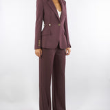 Giacca Merlot in crêpe leggero con dettagli gioiello GI17556E2 EA4 ELISABETTA FRANCHI 