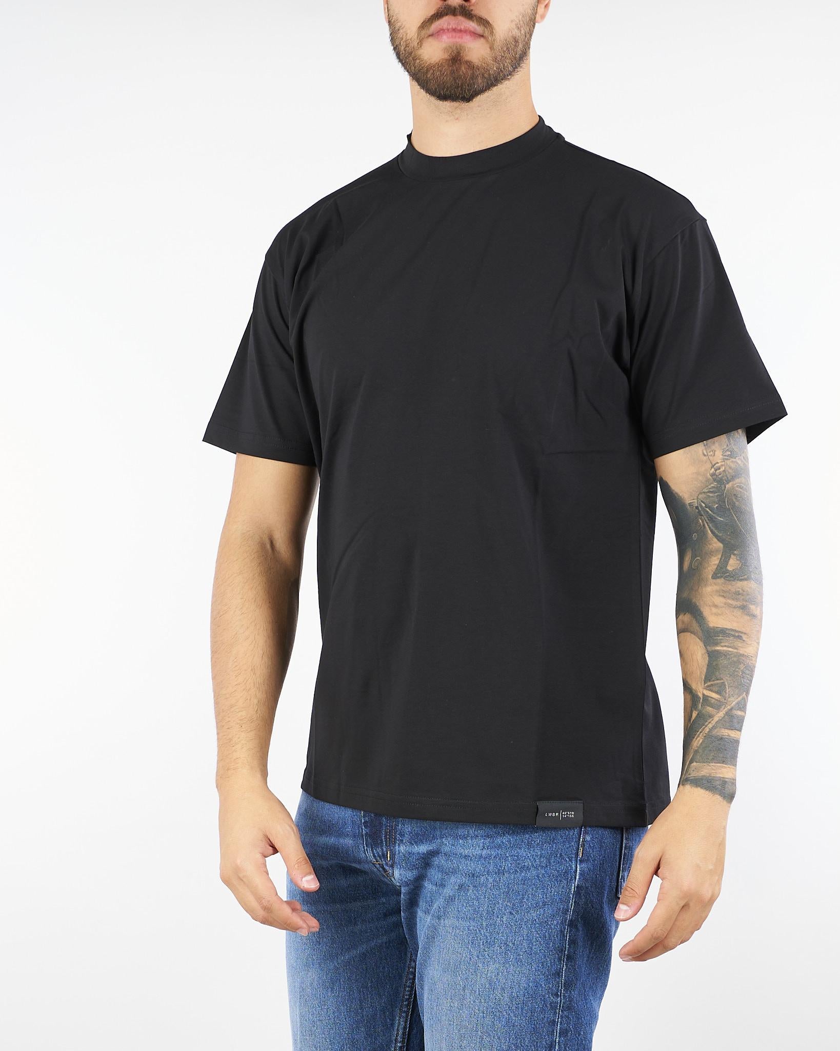T-shirt basic Nero in cotone L1TFW25266574 D001 LOW BRAND 