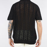Maglia Camicia Nero jacquard in maglia