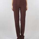Pantaloni Cacao in tessuto tecnico bielastico con cintura PA17261E2 644 ELISABETTA FRANCHI 