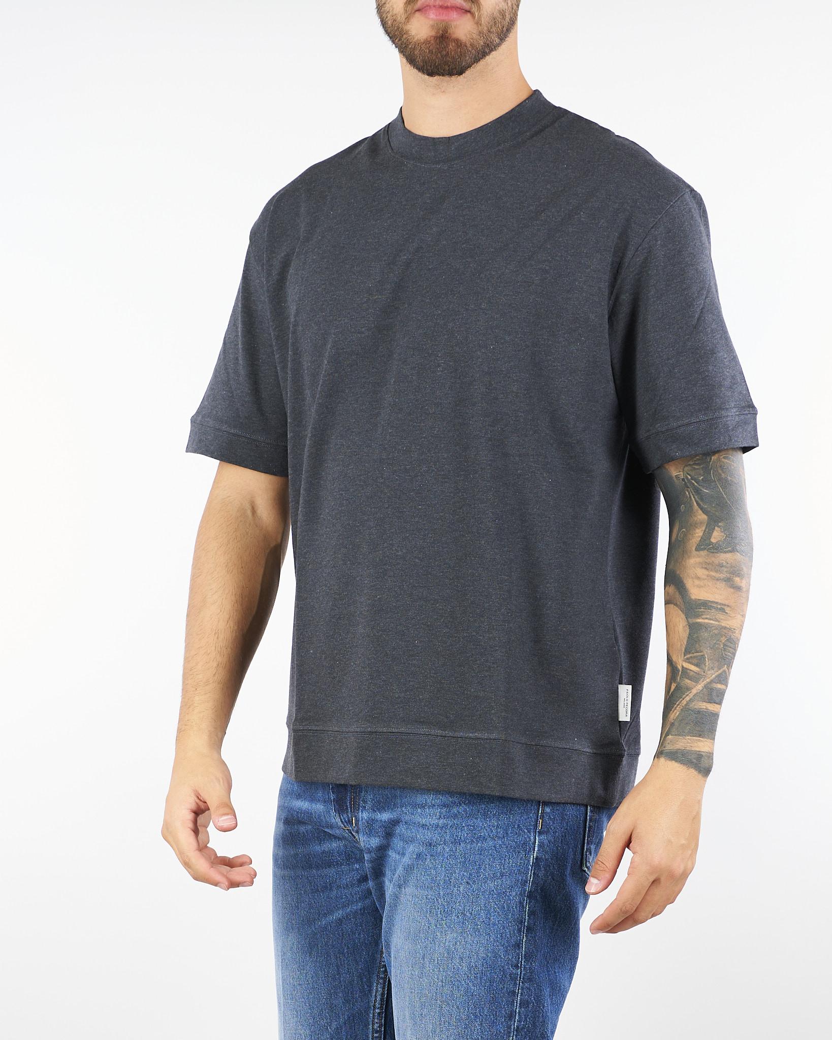 T-shirt Antracite in jersey Relaxed fit F0314074 8996 PAOLO PECORA 